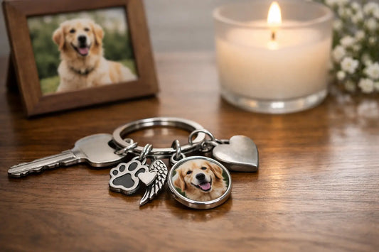 Personalized Pet Memorial Keychain, Kept Close